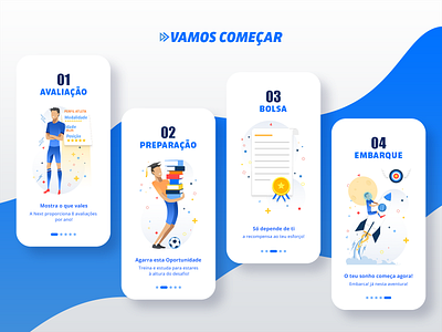 Onboarding NextLevel Sports blue design illustration mobile mobile ui onboarding onboarding screens sports ui design universitysport usa ux design visual design