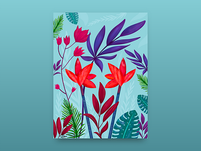 Leaves Illustration artwork colorful colorful art colorful design digital art digital illustration flower illustration forests garden graphic design illustration illustration art ipadpro jungle leaves procreate summer