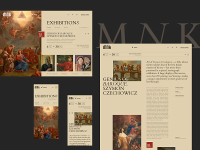 National Museum in Krakow: Redesign Concept(inner pages) art design minimal museum museum of krakow redesign concept ui ux web website