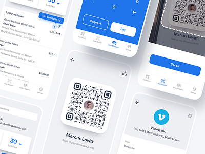 Finance App app banking bankingapp budget credit finance flutter funds interaction ios iphone mobile money product design qr code saas scan transfer ui ux