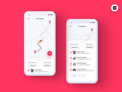 Daily UI Challenge 095/100 - Track Order- Food & Shipment 100uichallenge adobe xd ankur tripathi app design daily 100 challenge dailychallenge dailyui dailyuichallenge free download freebie freebies ios app design shipment shipment ui shipment ui design uidesign