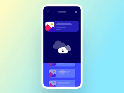 Interaction #28. The File Cloud android app clock cloud file file upload interaction ios loader mobile physical scroll swipe thumbnail ui ux