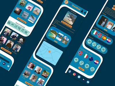 A travel buddy networking site designed for seniors in mind design flat design icon design inclusive logo networking senior travel travel app typography ui ux ux design web design