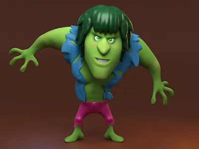 Hulk Lou Ferrigno 3d cartoon character hulk zbrush