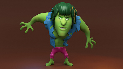 Hulk Lou Ferrigno 3d cartoon character hulk zbrush