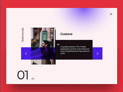 Testimonials animated animation animation design app button dailyui design fashion gradient interaction interface layout minimal motion testimonial typography ui ux