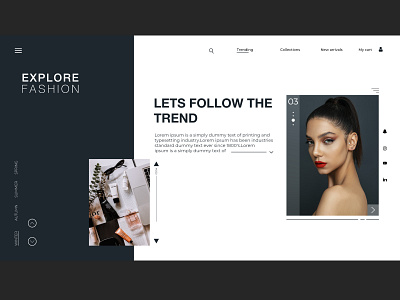 webpage user interface design for fashion related website landing page ui concept uiux webpage website design