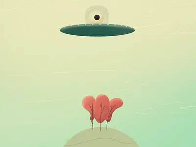 Oh just visiting! alien color digital art digital illustration drawing illustration island procreate app texture visitng