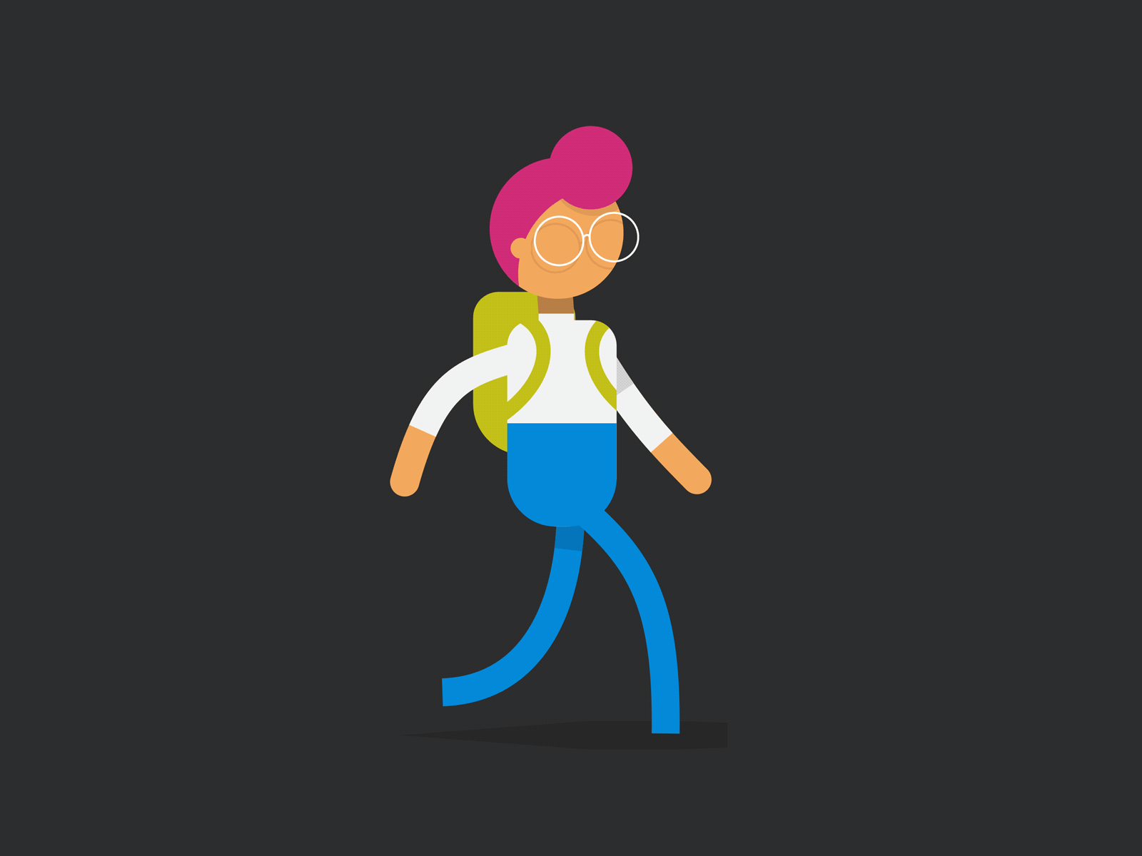 Makin' my way downtown 2020 2d 2d animation 2d character after effects aftereffects animation backpack character character animation character design character illustration design girl glasses illustration movement student vector