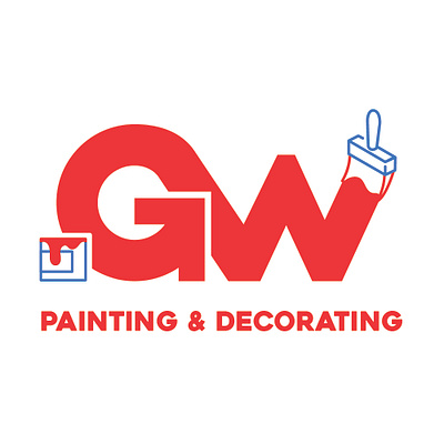 GW Painters and Decorators branding design flat graphic art graphic design logo logo design logomark minimal typography