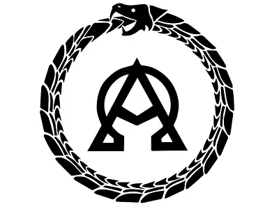 Alpha Omega Ouroboros design illustration