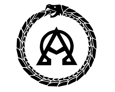 Alpha Omega Ouroboros design illustration