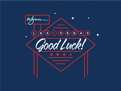 Wynn Las Vegas casino dice gambling illustration neon nevada playing cards sign sin city strip vector vegas