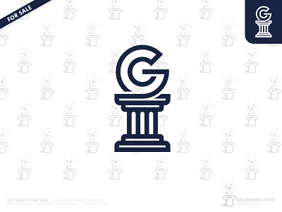 Ancient Greek Letter G Logo (for sale) acropolis antiquarian antiquity athens basilica colosseum column greek initial lawfirm lawyer logo logo for sale monogram pantheon pillar temple typography