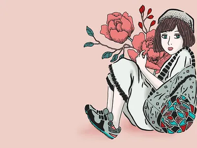 Aesthetic Girl art artwork digital digital art digital artwork digital painting flower illustration