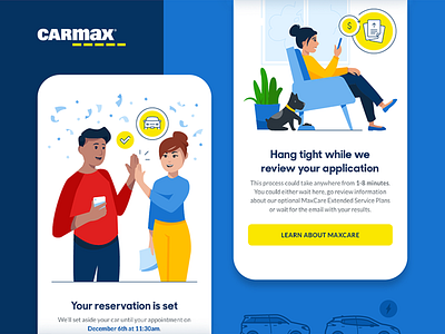 CarMax application car character character design icons illustration illustrator people ui woman