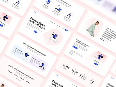 BlockBox - Figma Wireframe Blocks branding card character colorful figma flat illustration hero header icon illustraion interface design landing page mobile product product design ui design ux ux design web design wireframe