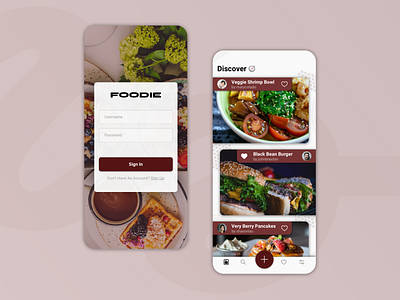 Foodie App app design food ios recipe ui