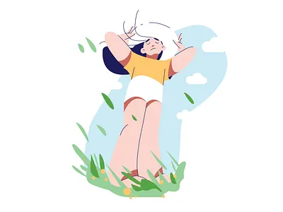 girl in hat adobe illustrator character design flat illustration minimalist vector