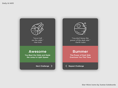 Daily UI #011 - Flash Message dailyui dailyui 011 dailyuichallenge failure flash message flashmessage starwars success