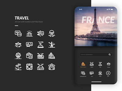Travel Icon and UI Design design game icon icon design icon set iconset illustration inspiration logo summer travel ui ux