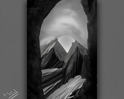 Landscape in grey scale adobe adobe photoshop art artist cover art graphic design graphicdesign graphics grey greyscale illustration landscape mountain