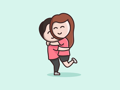 Kappuru affection cartoon character couple design feminine illustration logo love mascots person playful relationship simple woman youthful