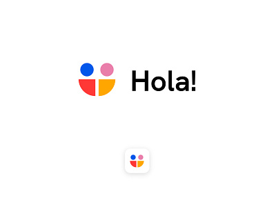 Hola! app brand design brand identity branding branding and identity branding design brandmark clean concept design identity logo mark minimal people smile vector
