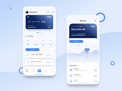 Finance App app cards clean ios minimal ui ux