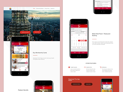 Tribe app landing page app booking hotel landingpage red tribe website