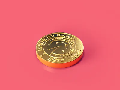MadeByRahul 3D Badge 3d 3d art 3d artwork 3d coin 3d object 3d render arnold arnold renderer arnoldrender badge c4d cinema 4d dsintheta gold gold texture instagram post madebyrahul realism realistic render