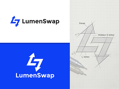 LumenSwap logo brand brand design brand identity branding design exchange logo flat identity logo logo design logodesign logos logotype ls logo minimal minimalism monogram sl logo swap logo visual identity