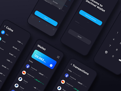 Crypto Wallet bitcoin bitcoins coins crypto crypto exchange crypto wallet cryptocurrency dcl decimal design ethereum figma mobile transaction ui uidesign uiux wallet ui