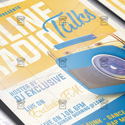 Online Radio Talks - Flyer PSD Template radio talks radio talks