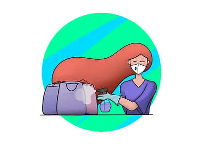 Clean your shopping bags safely during COVID-19 2020 design illustration procreate service ui ux vector webapp website design xd