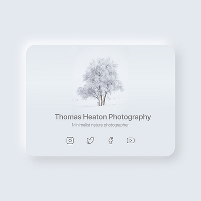 Photographer Digital Information Card dailyui #45 app dailyui design dribbble best shot figma infocard minimal minimalist minimalist design neumorphic neumorphism neutraface photographer photography ui ui ux profile dailyui uiux ux web webdesign