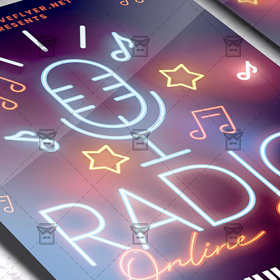 Online Radio Show - Flyer PSD Template radio talks
