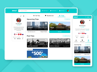 HHWT: Trips 🛫 collection design hhwt profile responsive trips ui ux web