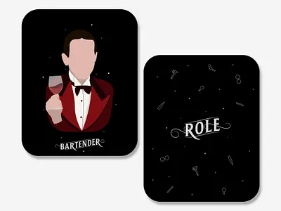 "Madness Manor" - Bartender Card barman bartender board game branding design illustration lettering logo patreon typography vector