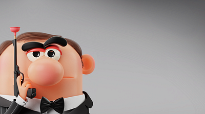 Jean Bond 3d cartoon character characterdesign illustration