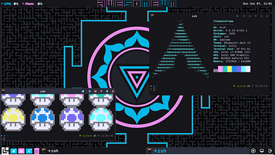 Current Linux Configuration custom dark ui desktop design development linux