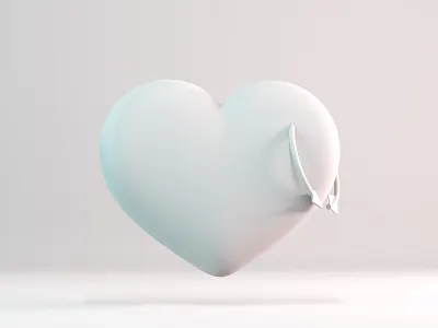 Heart - Clay 3d 3d art 3d artist 3d illustration arrow blender c4d clay clean cycles design doodle heart illustration love minimal render rendering simple white
