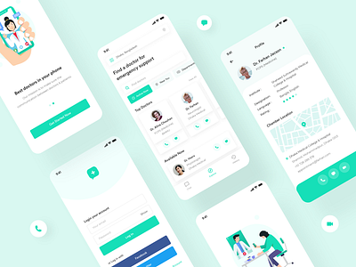 Doctors mobile application application b2b b2c dashboard design doctor app flat design gradient illustration ios ios app medical app minimal mobile mobile app modern software ui ux web design