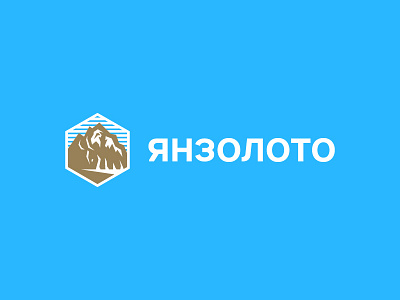 Gold animal character engrave gold illustration logo mammoth mark mountain negative space rock russia