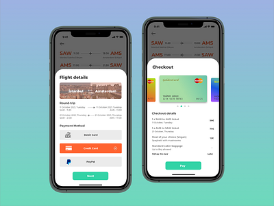 Credit Card Checkout checkout page dailyui flight app flight booking flight search mobile app mobile ui mockup payment payment method uidesign uxui