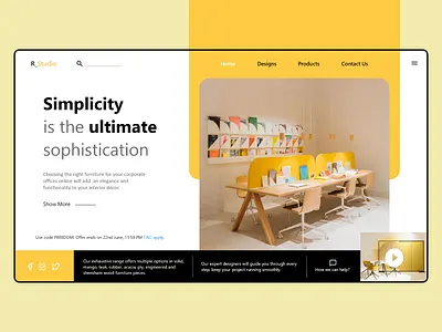 Corporate Interior Design Web adobexd corporate branding furniture website interior uidesign uiuxdesign webdesign