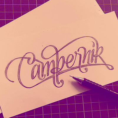 "Campernik" branding calligraphic calligraphy calligraphy and lettering artist calligraphy artist calligraphy design calligraphy logo hand lettering lettering lettering art lettering artist lettering design lettering logo sketch typography