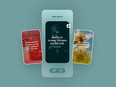 Quote generator Concept App app design design app figma figmadesign ui ui design uidesign uidesigner uidesignpatterns uidesigns uiux uiuxdesign user ux uxui