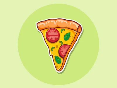 cheezy pizza illustration pizza sticker vector