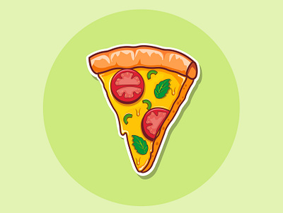 cheezy pizza illustration pizza sticker vector